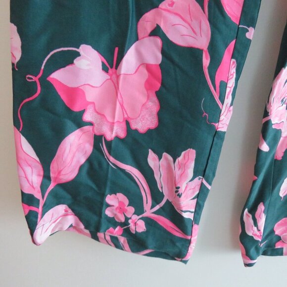 ANTHROPOLOGIE Breezy Tropical Floral Print Wide Leg Satin Pants - Sz 6 - Picture 10 of 16